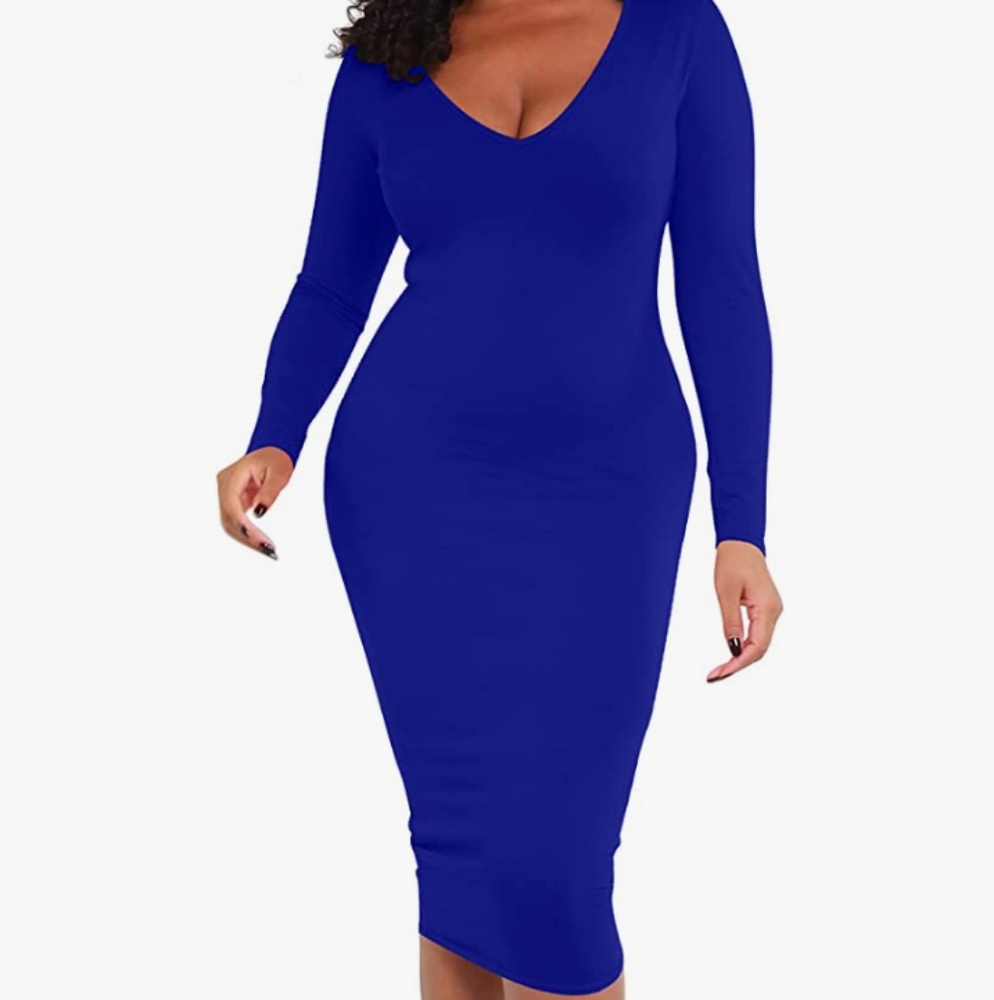 BORIFLORS Royal Blue Dress - XL